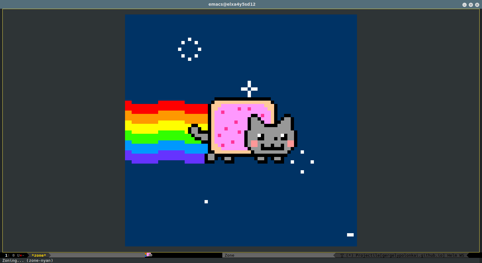 a text-based animation with Nyan cat